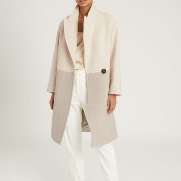 *1 Left* NWT REISS | $690 Vale Color Block, Wool Blend Coat - Picture 7 of 11